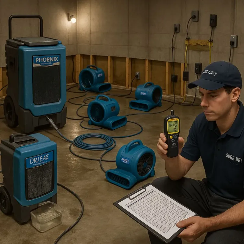 Structural Drying and Dehumidification process in Hartsville, SC